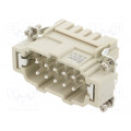 DE-010-MS; Connector: HDC; contact insert; male; DE; PIN: 10; 10+PE; size D10B; DEGSON ELECTRONICS