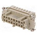 DE-016-FS; Connector: HDC; contact insert; female; DE; PIN: 16; 16+PE; 16A; 500V; DEGSON ELECTRONICS