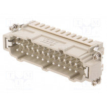 DE-024-MS; Connector: HDC; contact insert; male; DE; PIN: 24; 24+PE; size D24B; DEGSON ELECTRONICS