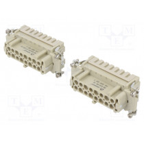 DE-032-FS; Connector: HDC; contact insert; female; DE; PIN: 32; 32+PE; 16A; 500V; DEGSON ELECTRONICS