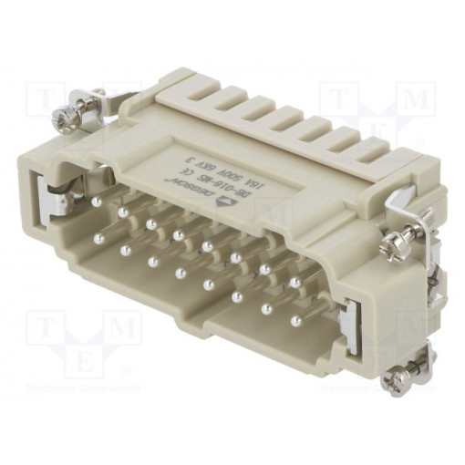 DE-032-MS; Connector: HDC; contact insert; male; DE; PIN: 32; 32+PE; 16A; 500V; DEGSON ELECTRONICS