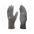 VE702PG09; Protective gloves; Size: 9; grey; polyester,polyurethane; VE702PG; DELTA PLUS