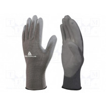 VE702PG10; Protective gloves; Size: 10; grey; polyester,polyurethane; DELTA PLUS