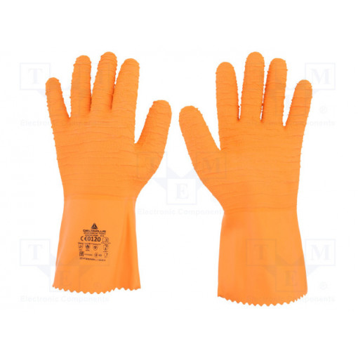 VE990OR09; Protective gloves; Size: 9; latex; VENIFISH VE990; DELTA PLUS