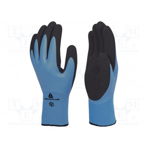 VV736BL09; Protective gloves; Size: 9; light-blue; acrylic,latex,polyamide; DELTA PLUS