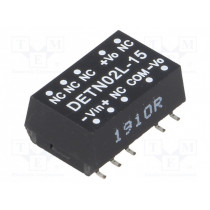 DETN02L-15; Converter: DC/DC; 2W; Uin: 4.5÷5.5V; Uout: 15VDC; Uout2: -15VDC; SMD; MEAN WELL