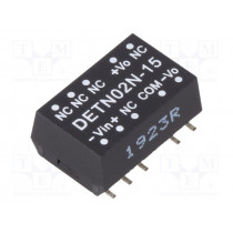 DETN02N-15; Converter: DC/DC; 2W; Uin: 21.6÷26.4V; Uout: 15VDC; Uout2: -15VDC; MEAN WELL