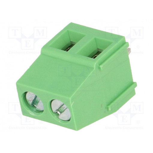 DG128-5.0-02P-14-00A(H); PCB terminal block; angled; 5mm; ways: 2; on PCBs; 2.5mm2; terminal; DEGSON ELECTRONICS