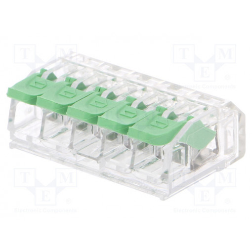 DG221-5.6-05P-17-00AH; Installation quick splice; spring clamp; 0.2÷4mm2; 24AWG÷12AWG; DEGSON ELECTRONICS