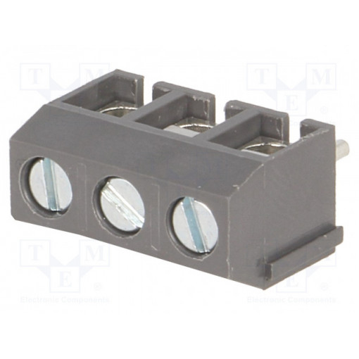 DG301-5.0-03P-11-00A(H); PCB terminal block; angled 90°; 5mm; ways: 3; on PCBs; 1.5mm2; grey; DEGSON ELECTRONICS