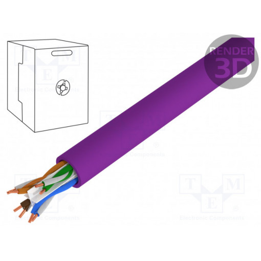 DK-1611-V-305-1; Wire; U/UTP; industrial Ethernet; 6; solid; Cu; 4x2x24AWG; PVC; 305m; DIGITUS