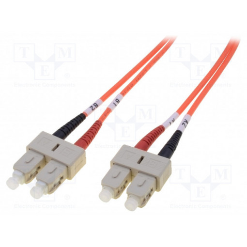 DK-2522-02; Fiber patch cord; OM2; both sides,SC/UPC; 2m; LSZH; orange; DIGITUS