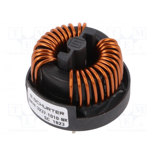 DKIH-3237-1010-NK; Inductor: wire with current compensation; THT; 6.9mH; 10mΩ; 10A; SCHURTER