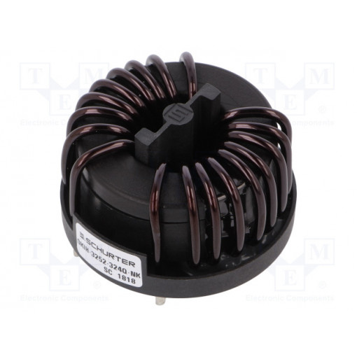 DKIH-3252-324Q-NK; Inductor: wire with current compensation; THT; 7.2mH; 2.3mΩ; 32A; SCHURTER