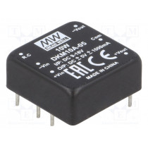 DKM10A-05; Converter: DC/DC; 10W; Uin: 9÷18V; Uout: 5VDC; Uout2: -5VDC; 18g; MEAN WELL