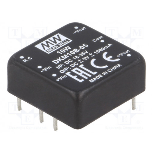 DKM10B-05; Converter: DC/DC; 10W; Uin: 18÷36V; Uout: 5VDC; Uout2: -5VDC; 18g; MEAN WELL