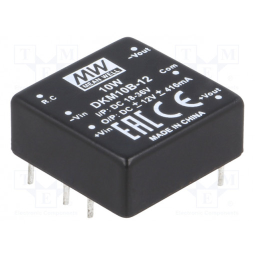 DKM10B-12; Converter: DC/DC; 10W; Uin: 18÷36V; Uout: 12VDC; Uout2: -12VDC; 18g; MEAN WELL