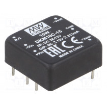 DKM10C-15; Converter: DC/DC; 10W; Uin: 36÷75V; Uout: 15VDC; Uout2: -15VDC; 18g; MEAN WELL
