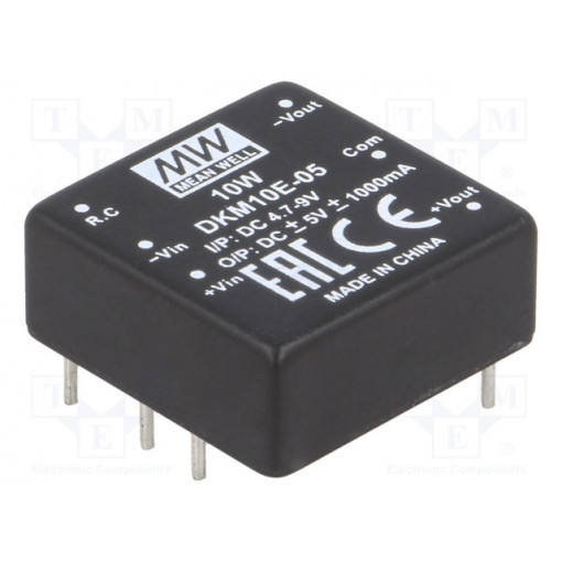 DKM10E-05; Converter: DC/DC; 10W; Uin: 4.7÷8V; Uout: 5VDC; Uout2: -5VDC; 18g; MEAN WELL