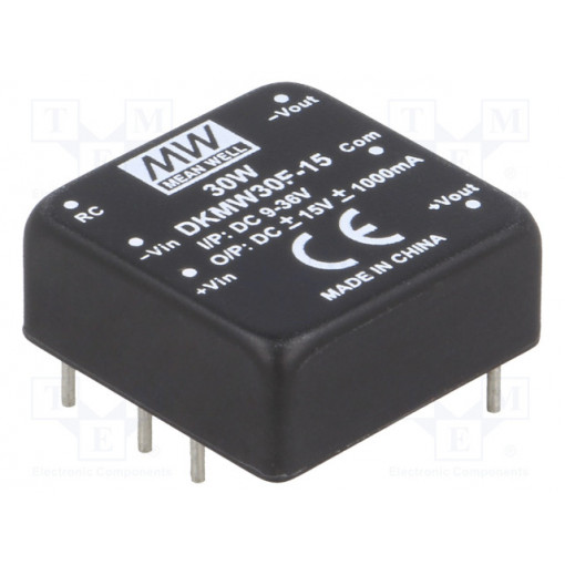 DKMW30F-15; Converter: DC/DC; 30W; Uin: 9÷36V; Uout: 15VDC; Uout2: -15VDC; 18g; MEAN WELL