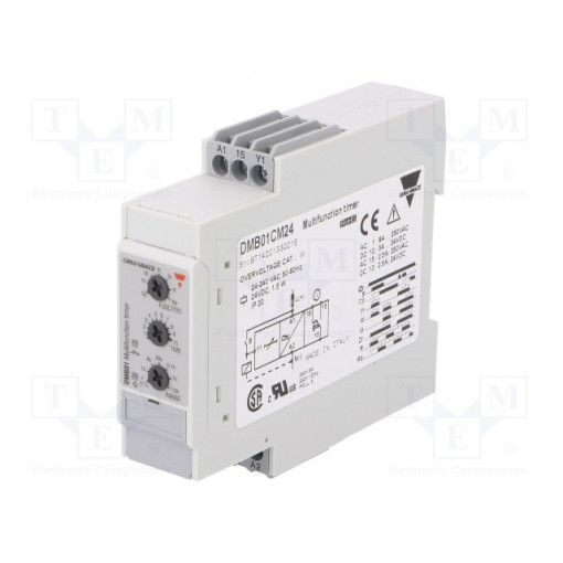 DMB01DM24; Timer; 0,1s÷100h; DPDT; 24VDC/5A,250VAC/8A; 24÷240VAC; 24÷240VDC; CARLO GAVAZZI