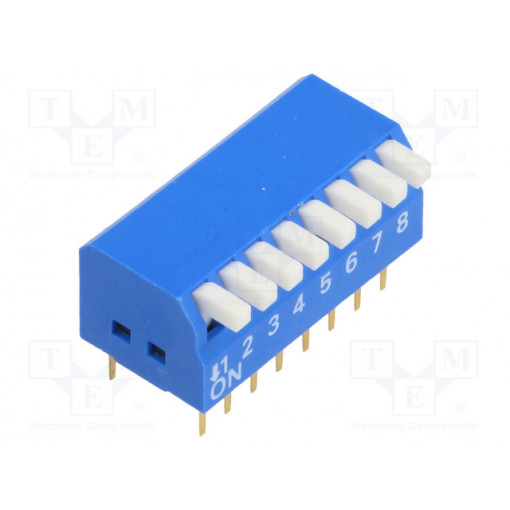 ; Switch: DIP-SWITCH; Poles number: 8; ON-OFF; 0.05A/12VDC; Pos: 2; NINIGI