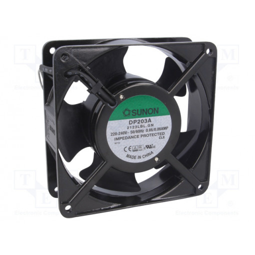 DP203A2123LBL.GN; Fan: AC; axial; 230VAC; 120x120x38mm; 122(±10%)m3/h; 37dBA; 2150rpm; SUNON