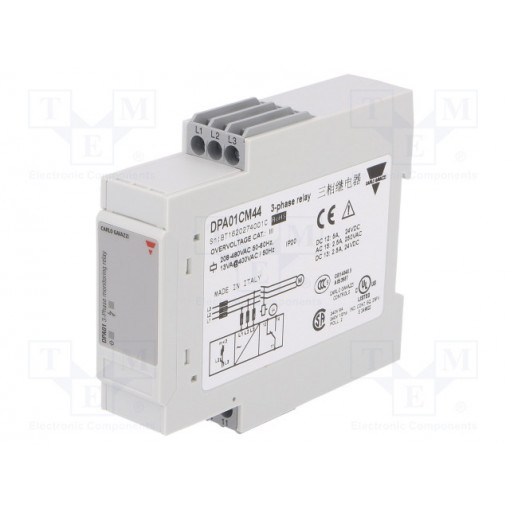 DPA01CM44; Module: voltage monitoring relay; phase sequence,phase failure; CARLO GAVAZZI