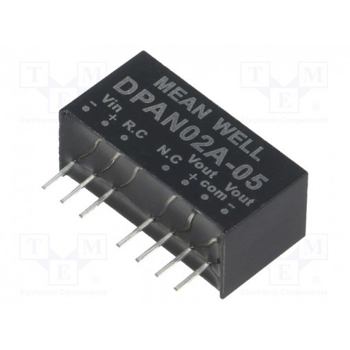 DPAN02A-05; Converter: DC/DC; 2W; Uin: 9÷18V; Uout: 5VDC; Uout2: -5VDC; SIP8; 4.8g; MEAN WELL