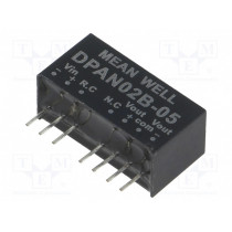 DPAN02B-05; Converter: DC/DC; 2W; Uin: 18÷36V; Uout: 5VDC; Uout2: -5VDC; SIP8; MEAN WELL