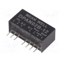 DPAN02B-12; Converter: DC/DC; 2W; Uin: 18÷36V; Uout: 12VDC; Uout2: -12VDC; SIP8; MEAN WELL