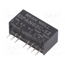DPAN02C-12; Converter: DC/DC; 2W; Uin: 36÷75V; Uout: 12VDC; Uout2: -12VDC; SIP8; MEAN WELL