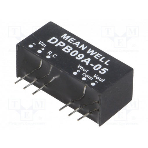 DPB09A-05; Converter: DC/DC; 9W; Uin: 9÷18V; Uout: 5VDC; Uout2: -5VDC; SIP8; 5g; MEAN WELL