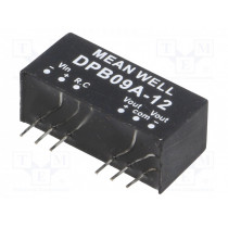 DPB09A-12; Converter: DC/DC; 9W; Uin: 9÷18V; Uout: 12VDC; Uout2: -12VDC; SIP8; MEAN WELL