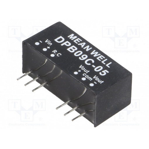 DPB09C-05; Converter: DC/DC; 9W; Uin: 36÷75V; Uout: 5VDC; Uout2: -5VDC; SIP8; MEAN WELL