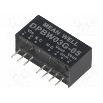DPBW03G-05; Converter: DC/DC; 3W; Uin: 18÷75V; Uout: 5VDC; Uout2: -5VDC; SIP8; MEAN WELL