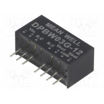 DPBW03G-12; Converter: DC/DC; 3W; Uin: 18÷75V; Uout: 12VDC; Uout2: -12VDC; SIP8; MEAN WELL