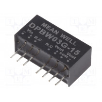 DPBW03G-15; Converter: DC/DC; 3W; Uin: 18÷75V; Uout: 15VDC; Uout2: -15VDC; SIP8; MEAN WELL