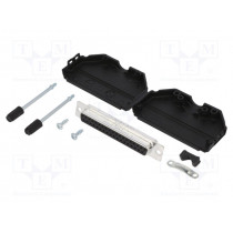 L17DPPK37-BK+L77SDC37S; D-Sub; PIN: 37; female; straight; soldering; for cable; gold flash; AMPHENOL