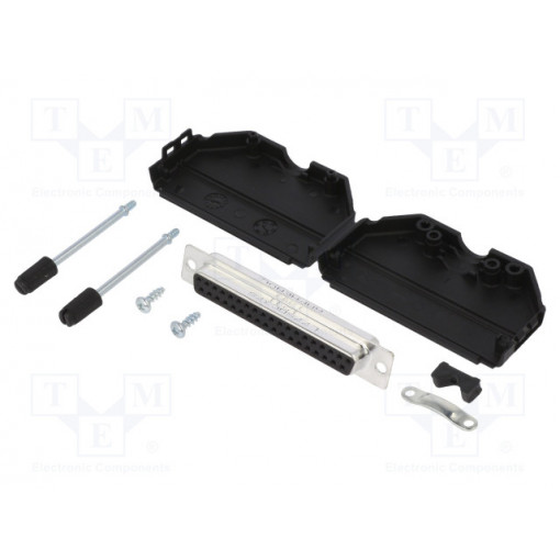 L17DPPK37-BK+L77SDC37S; D-Sub; PIN: 37; female; straight; soldering; for cable; gold flash; AMPHENOL