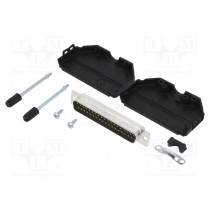 L17DPPK37-BK+L717SDC37P; D-Sub; PIN: 37; male; straight; soldering; for cable; gold flash; AMPHENOL