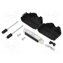 L17DPPK25-BK+L77HDB44S; D-Sub HD; PIN: 44; female; straight; soldering; for cable; UNC4-40; AMPHENOL