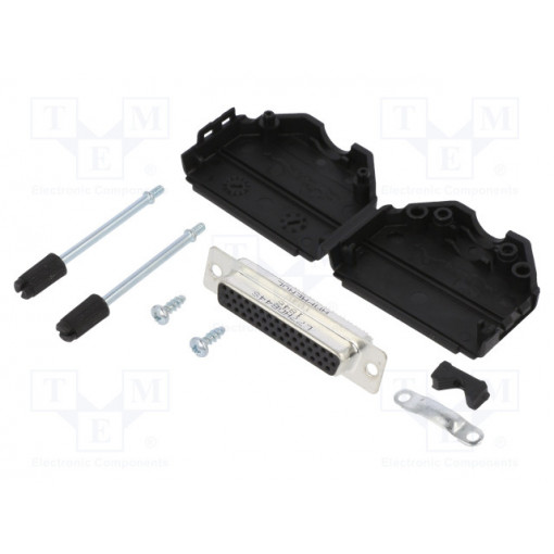 L17DPPK25-BK+L77HDB44S; D-Sub HD; PIN: 44; female; straight; soldering; for cable; UNC4-40; AMPHENOL