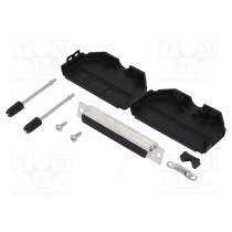 L17DPPK37-BK+L77HDC62S; D-Sub HD; PIN: 62; female; straight; soldering; for cable; UNC4-40; AMPHENOL