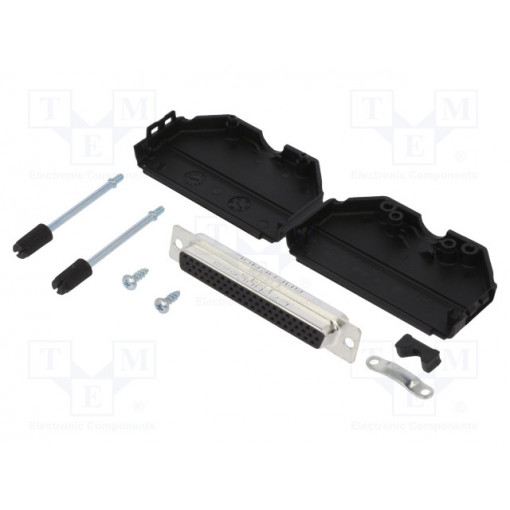 L17DPPK37-BK+L77HDC62S; D-Sub HD; PIN: 62; female; straight; soldering; for cable; UNC4-40; AMPHENOL