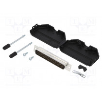 L17DPPK37-BK+L717HDC62P; D-Sub HD; PIN: 62; male; straight; soldering; for cable; gold flash; AMPHENOL