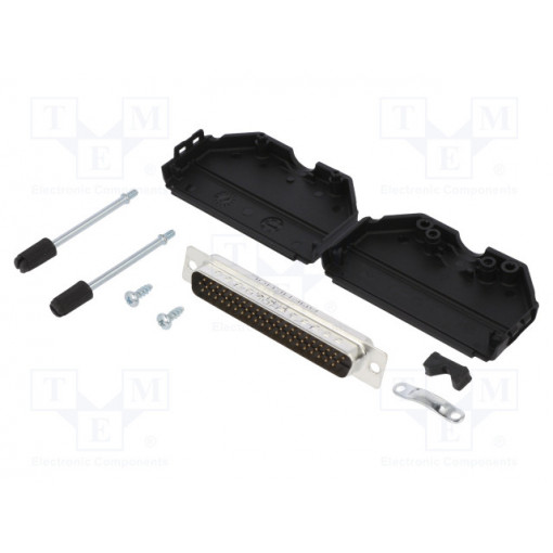 L17DPPK37-BK+L717HDC62P; D-Sub HD; PIN: 62; male; straight; soldering; for cable; gold flash; AMPHENOL