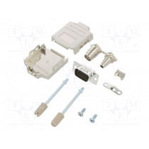 L17DPPK09-M+L717HDE15P; D-Sub HD; PIN: 15; male; straight; soldering; for cable; gold flash; AMPHENOL