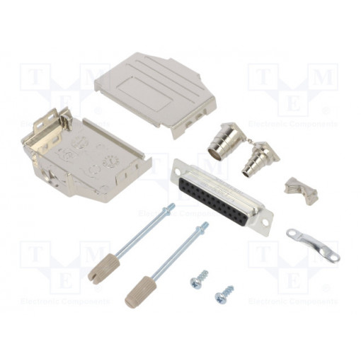 L17DPPK25-M+L717DE25S; D-Sub; PIN: 25; female; straight; soldering; for cable; gold flash; AMPHENOL