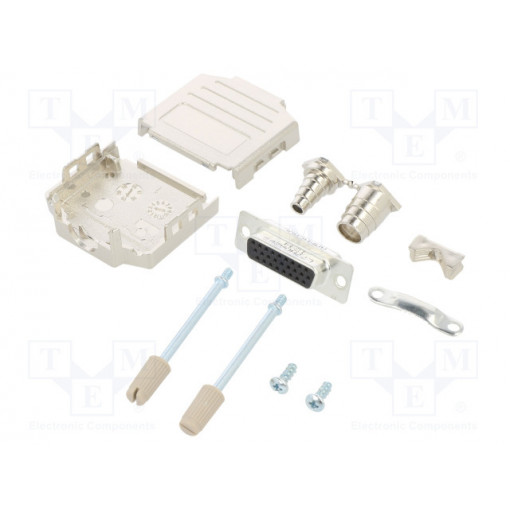 L17DPPK15-M+L77HDA26S; D-Sub HD; PIN: 26; female; straight; soldering; for cable; UNC4-40; AMPHENOL